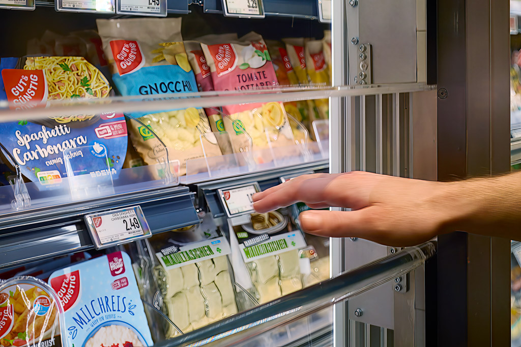 PAN-DUR COOLLIFT - Glass door with vertical opening technology for commercial refrigeration units